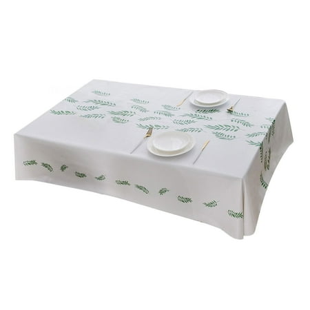 

Qing Sun Tablecloth - Easy Care Beautiful Tablecloth Washable Big Willow Leaves Print Stain Resistant Oil-Proof