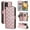 Rose gold, variant on For Samsung Galaxy S25 Edge 5G Wallet Case Magnetic Flip Cover 9-Card Slots Zipper Pocket With Detachable Shoulder Strap And Wrist Strap,Black,For Galaxy S25 Edge 5G