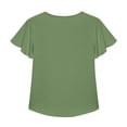 thumbnail image 5 of BRGZLK Blouses For Women Dressy Casual Summer Ruffle Short Sleeve Solid Color V Neck Work T-Shirt Loose Top, 5 of 5