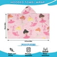 thumbnail image 2 of Ballet Princess Pattern Hooded Bath Towel，50"x30" for Ages 3 To 12 Kids, Quick Dry Lightweight Soft Microfiber Hood Beach Towel Cover Up for Kids, 2 of 7
