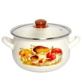 thumbnail image 2 of STPgoods Mushrooms Enameled Aluminum Soup Pot Set of 3 Enameled Deep Pots with Glass Lids, Enamel Stockpot Set, 2 of 11