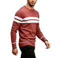 thumbnail image 7 of Mens Sweater Sweater Casual Striped Long Sleeve Fall Winter Pullovers, 7 of 7