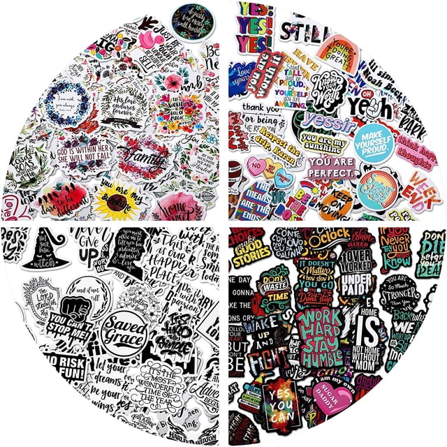 200 Pcs Autocollants de Récompense Motivationnels Imperméables Autocollants Inspirants pour Ordinateur Portable Vinyle Mixte Décalcomanie d'Encouragement de Mots Positifs pour Adultes et Ados Bagages, Guitare, Bouteille, Décorations de Réfrigérateur