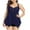 Navy, variant on Summer Savings Clearance! Edvintorg Plus Size Two Piece Swim Tankini With Boyshorts For Women Swimsuits Solid Color Flowy Bathing Suits Athletic Swimwear