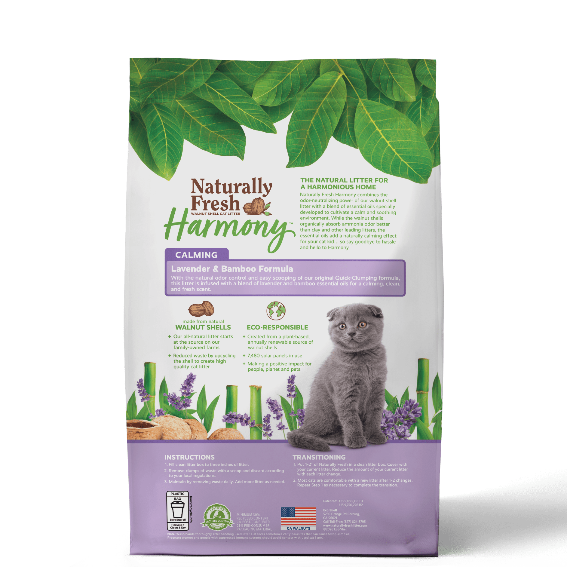 Naturally Fresh Eco-Friendly Calming Lavender and Bamboo Cat Litter, 26 lb Bag