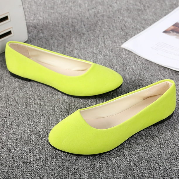 ZTTD Women Girls Solid Big Size Slip On Flat Shallow Comfort Casual Single Shoes  Light Green - Walmart Business Supplies