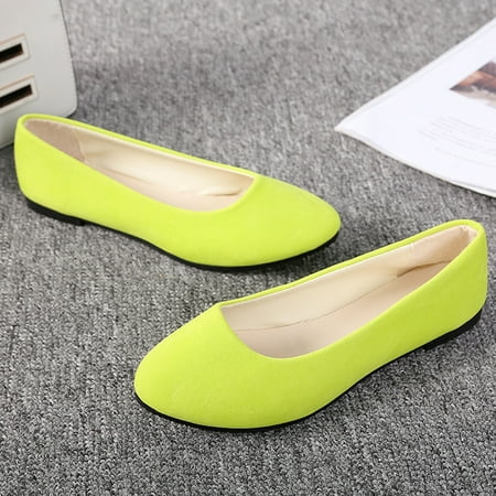 

women shoes C3 Women s fashion solid color multicolor shallow mouth one-legged lazy shoes casual shoes flat shoes work shoes single shoes light green (fluorescent color) 36