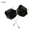 thumbnail image 3 of 6 Pcs Ramilletes de Rosa con Alfileres para Hombres Ceremonia de Boda Aniversario Cena Formal Fiesta Negra, 3 of 5