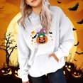 thumbnail image 2 of Weebloom Halloween Hoodies For Boys Girls Winter Hooded Sweatshirt With Pumpkin Print Warm Fleece Pullover Cozy Kids Ages 4-14 Hoodie 8-9 Years, 2 of 4