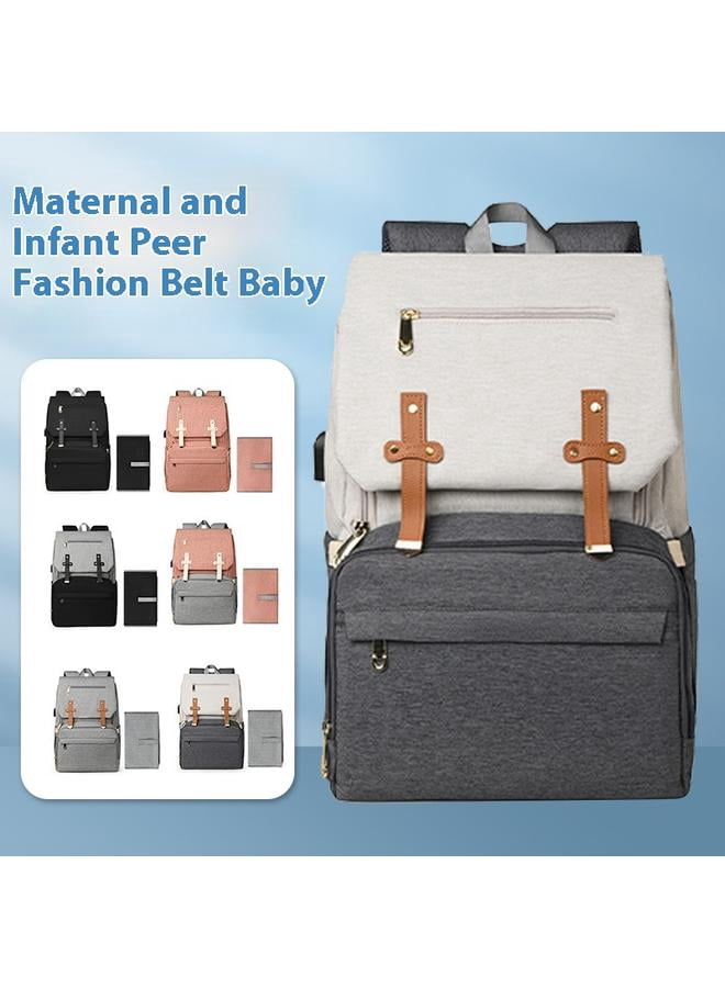 Diaper Backpack Set With USB Charging，Small Diaper Bag Backpack, Diaper Bags for Baby with USB Charging Port,Changing mat,Stroller Hooks