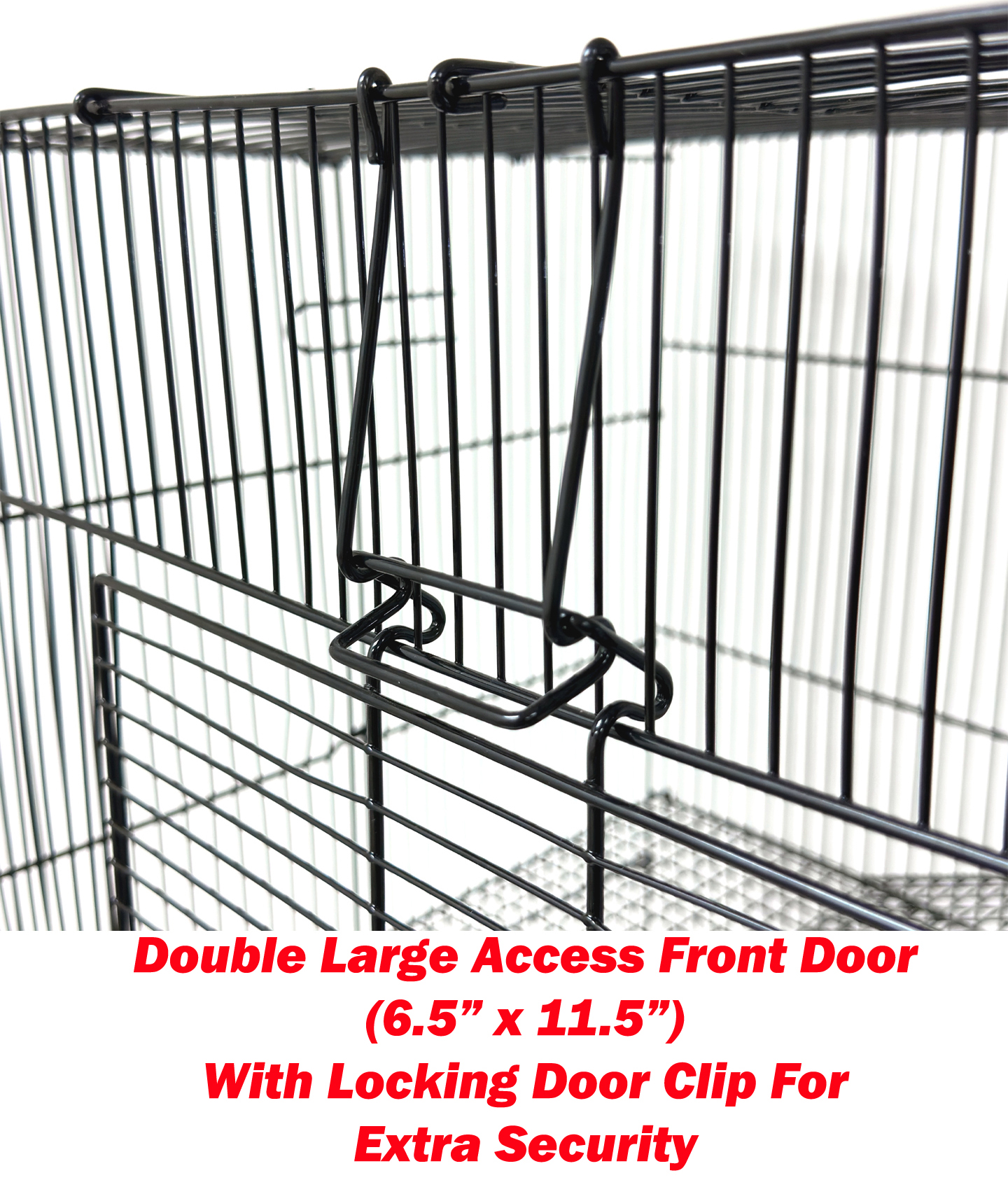Large 3-Tiers Portable All Metal Chew-Proof Easy Setup With Narrow 3/8 Inch Bar Spacing for Rats Guinea Pig Sugar Glider Mice Hamsters Gerbils Animal Critter Cage