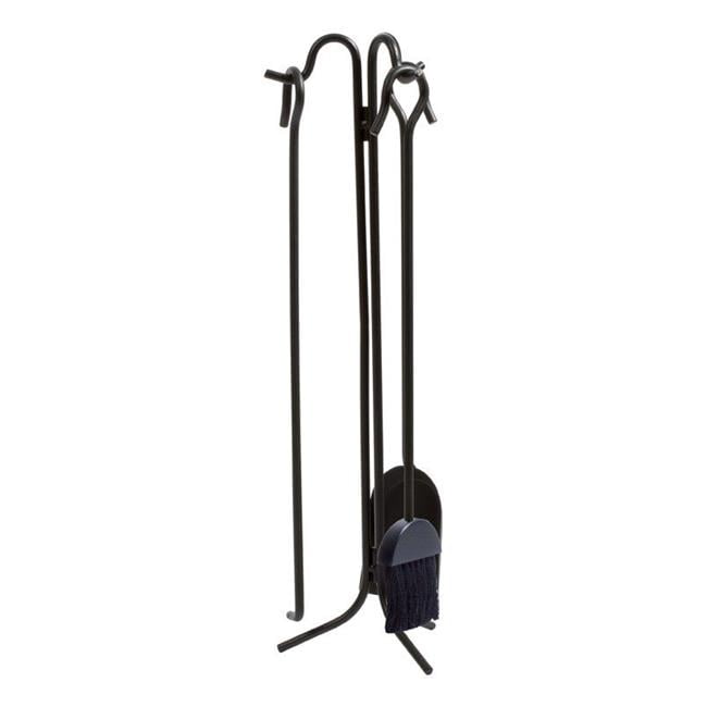 Panacea Black Matte Steel Fireplace Tool Set