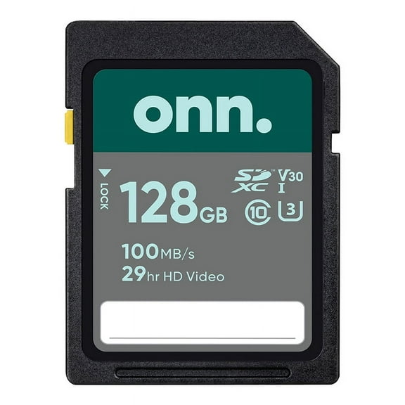 onn. Class 10 U3 SDXC Flash Memory Cards, 16GB-128GB