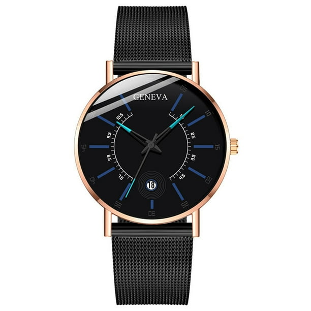 Reloj de cuarzo para hombre, relojes de moda para hombre, deportivo, de acero inoxidable, con caja de cuero, reloj de pulsera analógico de cuarzo para hombre.
