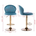 thumbnail image 3 of 2 Pcs Velvet Adjustable Bar Stools Ergonomics Swivel Dining Chair Baby Blue, 3 of 5