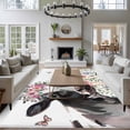 thumbnail image 3 of Rectangle Rug 5x8ft Area Rug,Watercolor Farm Cattle Spring Flower Area Rugs for Living Room Bedroom,Pastoral Floral Butterfly Floor Mat Non-Slip Non-Shedding Carpet Indoor Accent Rugs, 3 of 9