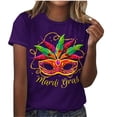 thumbnail image 2 of Fesfesfes Workout Shirts for Women Loose Fit Mardi Gras Women Fashion Casual Printed Short Sleeve Round-Neck Pullover Blouse T-shirt Tops Fashion Tops for Women 3XL(US:14), 2 of 4