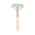 thumbnail image 3 of ANGARA Natural Cushion 2.45 ct Aquamarine Halo Ring with Marquise Motifs in 14K Rose Gold for Women (Size-10x8mm) | March Birthstone, Anniversary, Jewelry Gift for Women | Natural Aquamarine Ring, 3 of 9