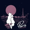 thumbnail image 2 of Junior's Aristocats Duchess and Thomas Love in Paris Graphic Tee Navy Blue X Large, 2 of 3
