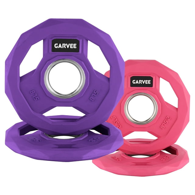 International Games 2-Inch Rubber Coated Color-Coded Weight Plates Set - Bumper Plates for Strength Training, Fractional & Change Plates, Fitness & Weightlifting - Home Gym Use