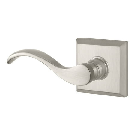 Baldwin Reserve HDCURLTSR150 Half Dummy Handleset Left Hand Curve Lever and Traditional Square Rose Satin Nickel Finish