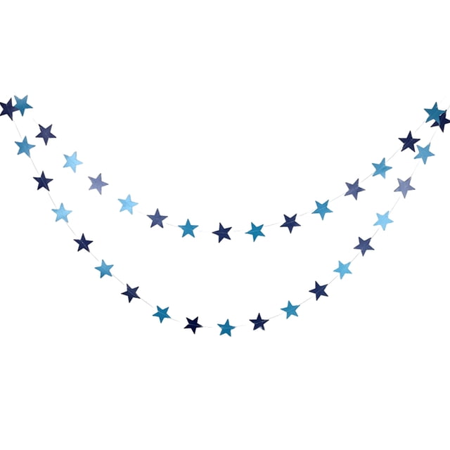 ZheElen 1pcs Set 13ft Gold Paper Card For Birthday Party Banner Decorations Decoration Banner Personalized Banner Hanging Banner Blue 13ft