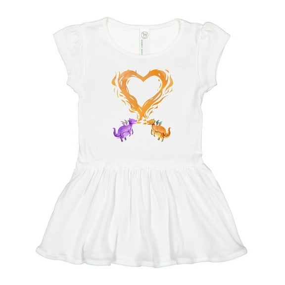 Inktastic Fire Heart Dragons Girls Toddler Dress