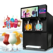 Kolice Commercial Margarita Cocktail Slushy Machine, Milkshake Maker,Iced Beers Slush Machine,Iced Coffee Beverage Slushies Machine for Ice Cream Store, Food Carts,Restaurant,Party-2x7L hopper