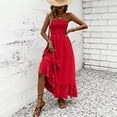 thumbnail image 5 of Npasoilc Summer Backless Hanging Neck Dresses for Women Sleeveless Solid Color A-Line Long Dress, 5 of 6