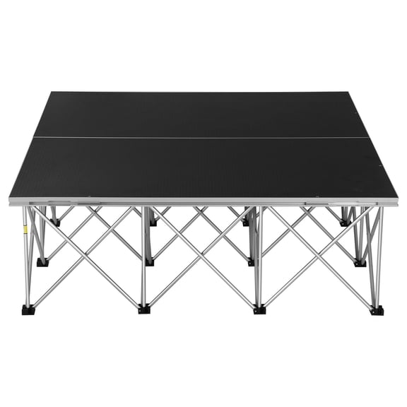 IMIKEYA Black Aluminum Folding Stage Platform Stable and Firm Surface for Outdoor Performances