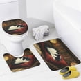 thumbnail image 4 of 4Pcs Shower Curtain Sets with Rugs Funny Cartoon Bookshelf Sleeping Cat Shower Curtain Set with Shower Curtain And Rugs 4 Piece for Book Gifts 12 Hooks for Bathroom Decor 72inch X 72inch, 4 of 8