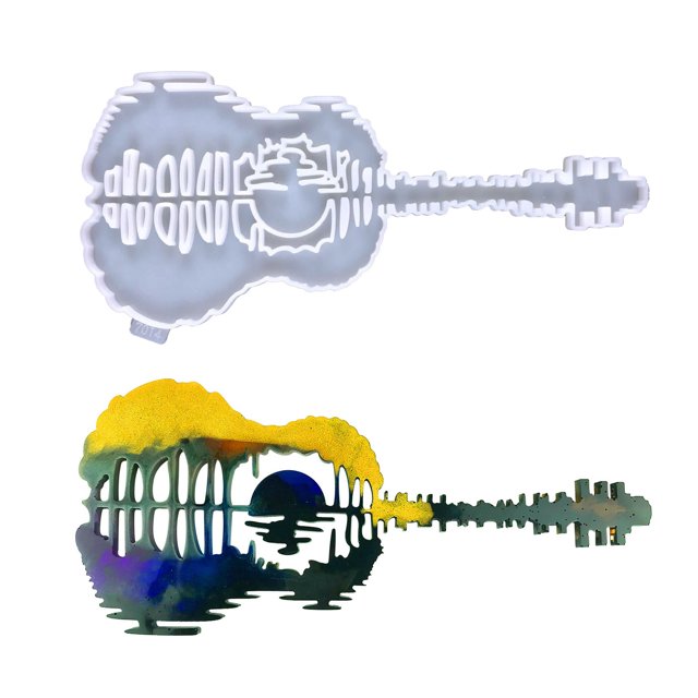 JShteea Molde Resina para Guitarra Moldes Silicona Moldes Artesanales Del Molde para Fundición Resina