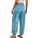 thumbnail image 2 of Pantalones de cintura elástica para las mujeres Color sólido empaquetado pies cordón longitud completa cónico Jogger bolsillos pantalones verde oliva mujeres, 2 of 6