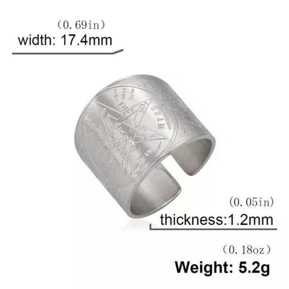 Witchcraft Pentagram Tetragrammaton Ring Stainless Steel Pentacle Finger Ring