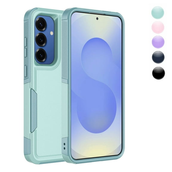 Samsung Galaxy S25 Plus Case,Sturdy Phone Case for Galaxy S25 Plus 2025 6.7 inch,Njjex Shockproof Protection Heavy Duty Armor Hard Plastic & Rubber Rugged Bumper 2-in-1 Case Cover-Green