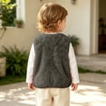 thumbnail image 3 of Toddler Girls Boys Sherpa Fleece Vest Lightweight Fall Winter Warm Sleeveless Outerwear Jacket with Pockets Fuzzy Cute Bear Jackets 3M-3T, 3 of 8