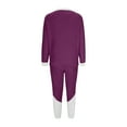 thumbnail image 5 of REALiKUN Women's Color Block Fleece Sweatsuit, Long Sleeve Crewneck Tracksuit, Fuzzy Lounge Set with Pockets, 5 of 5