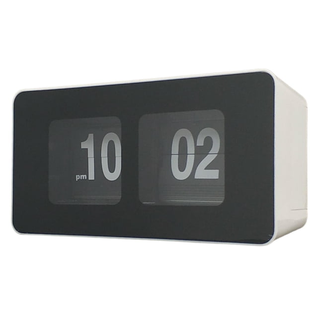 Despertador Reloj Vibrador Automático Elegante, Moderno, Simple, Reloj Vintage, Escritorio, , Archivo, Av Pág, Pareja Dígito del Reloj Trasero Blanco