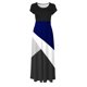thumbnail image 4 of ICHUANYI Clearance Women's Floral Print Colorful Summer Dress Short Sleeve Dresses Beach Casual Maxi Sundress(Dark Blue, L) ICHUANYI WER2023080911313, 4 of 5
