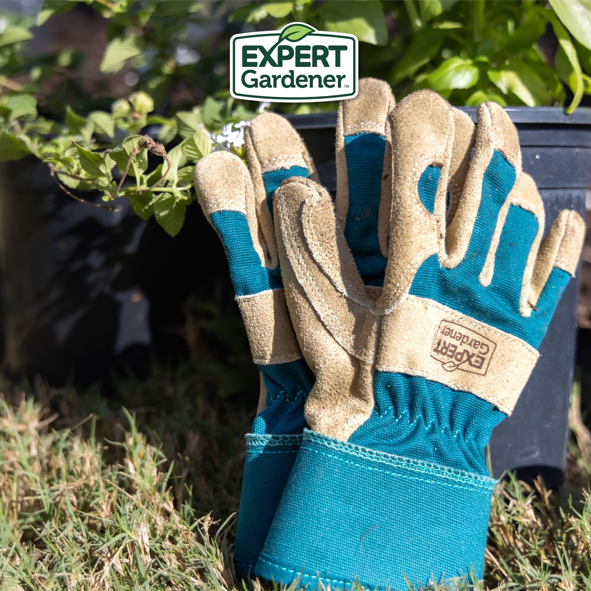 Expert Gardener Kids Leather Palm Gardening Gloves