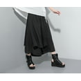 thumbnail image 4 of Women's Loose Fit Wide Leg Pants with Side Pockets for Casual Lounge Wear Culottes Style GY2416 Black L, 4 of 5