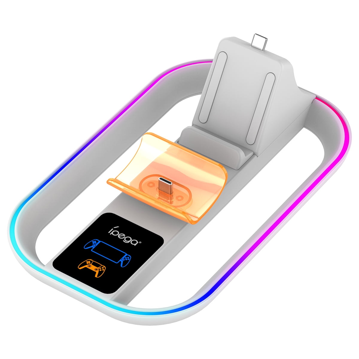 Charging Docking Station for Playstation Portal Remote Player Console and PS5 controller,with 14 RGB Light