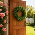 thumbnail image 4 of 19.6 Inch Boxwood Wreath for Front Door, Artificial All Season Spring Wreath for Outdoor & Indoor Use, UV Resistant Farmhouse Decor for Porch, Wall, Wedding, and St. Patrick's Day, 4 of 6