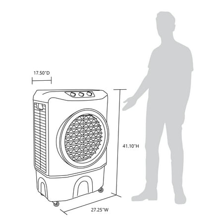 NewAir - Frigidaire Indoor and Outdoor Evaporative Cooler, 1650 CFM with Oversized 10.6 Gallon Water Tank and Easy-Glide Casters - White