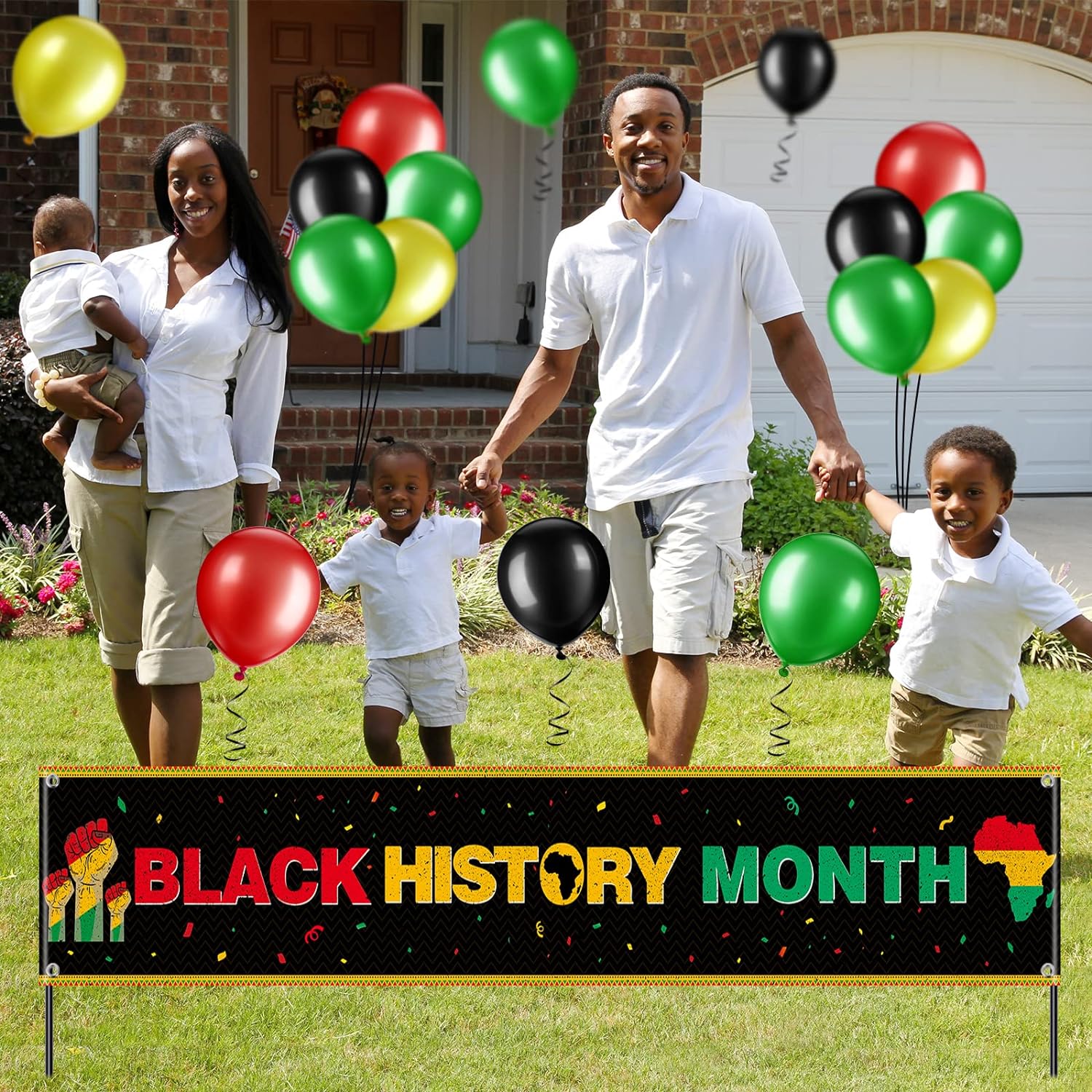 ZSD 38 Pieces Black History Month Banner Balloons Decorations Set ...