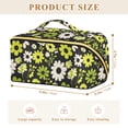 thumbnail image 4 of FORMRS Makeup Bag Travel Cosmetic Organizer for Women Fold Flat Zipper Pouch with Handle, Green Flower Pattern, 4 of 8