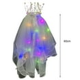 thumbnail image 5 of NUZYZ Luminous Veil Shiny Double Layer Crown Tassel Sparkling Photography Prop Headwear Kids Girl Princess Veil Party Wreath Headband Hair Accessories, 5 of 7