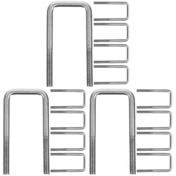 304u Type Square Card Stainless Steel U-shaped Right Angle Screw Bolt Clamp Pipe 15 Pcs Bolts