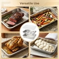 thumbnail image 6 of Stainless Steel Grill Prep & Serve Tray Kit, 15.7 x 11.8 in Large Capacity Pans with Lid, Rack, Cutting Board, Tongs, Brush for BBQ, Outdoor Cooking, 6 of 6