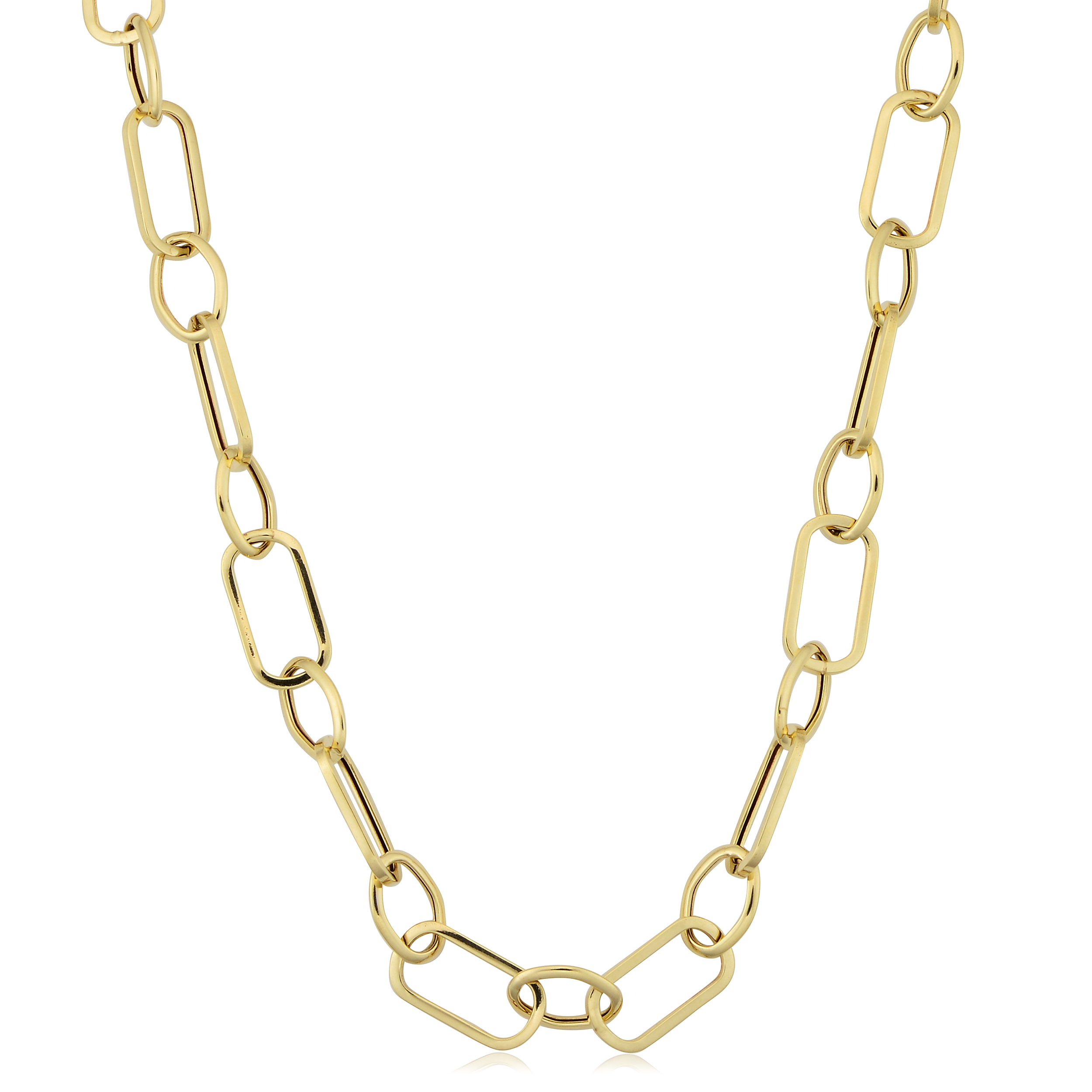 14k Yellow Gold High Polish Multi-Link Necklace (18 inch